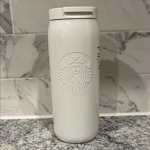 NWT Starbucks Glitter Vacuum Insulated Tumbler 12 oz White